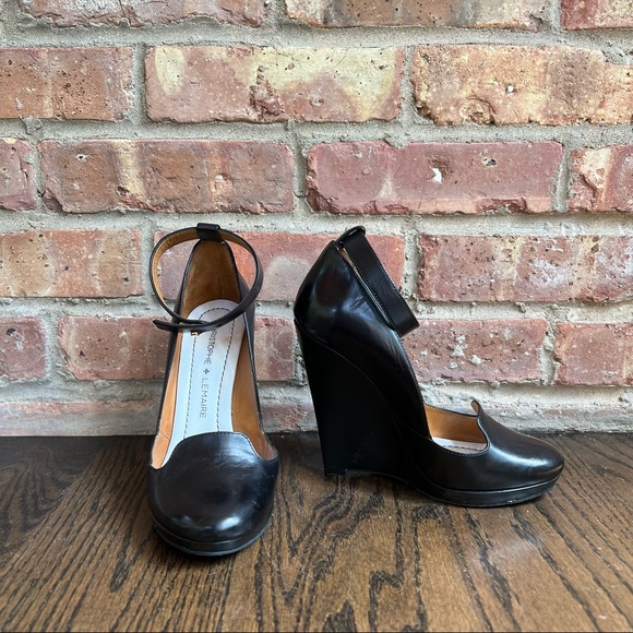 Christophe Lemaire Sculpted Sandal- Heel-Ankle-Mary Jane Wedges - Picture 2 of 6